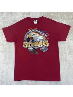 Harley Davidson Sturgis Eagle Black Hills Rally 2014 South Dakota T Shirt Size M